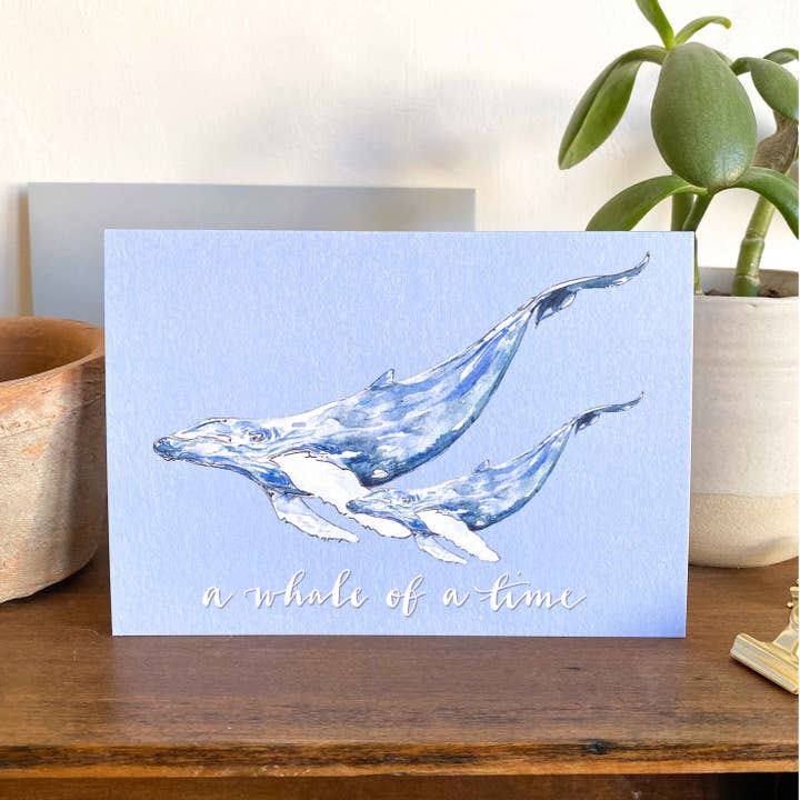 A Whale of a Time greetings card for wholesale by Portland Paper Company