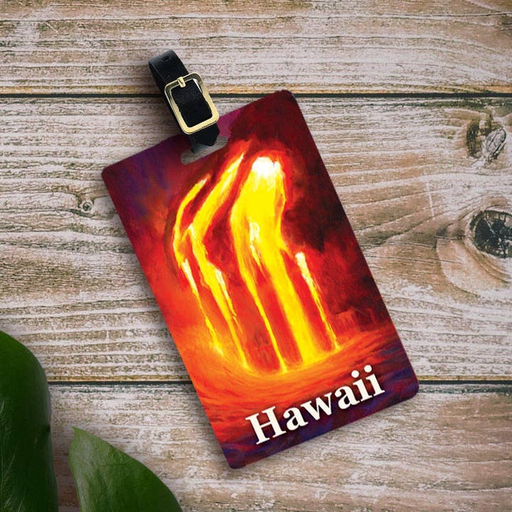 Ocean Entry - Hawaiian Luggage Tags Featuring a Lava for wholesale by Whitworth Gallery