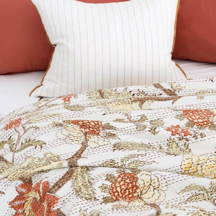 Boho-Eclectica - Wholesale Quilt - Kantha Quilt Indian Block Print Bedspread - Spiritual Tree