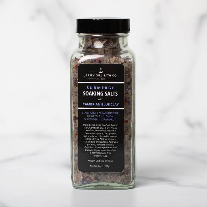 Sels de trempage submerger pour la vente par Jersey Girl Bath Co.
