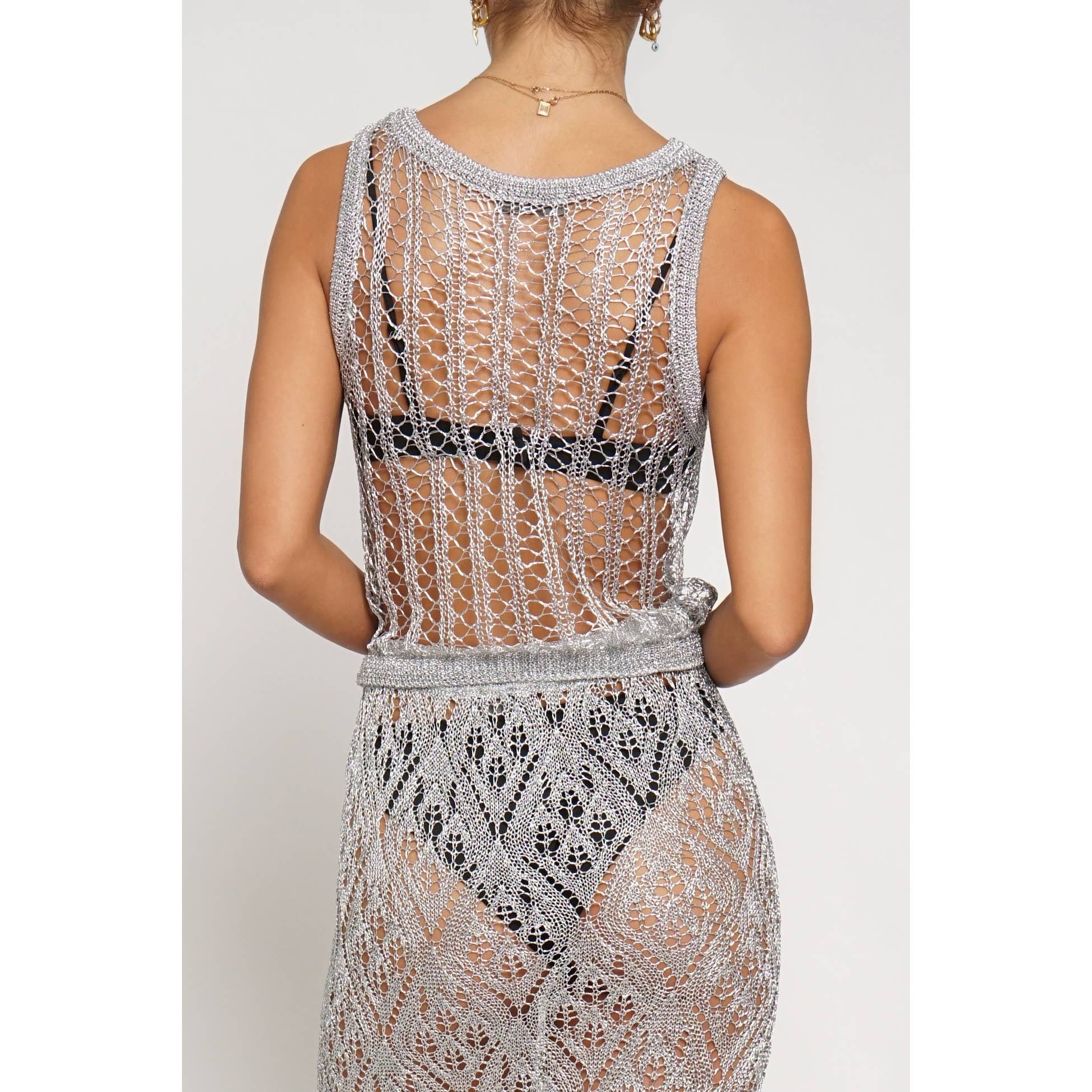 Sans Souci – Top de malha - Mulher por atacado – TOP EM MALHA METÁLICA6