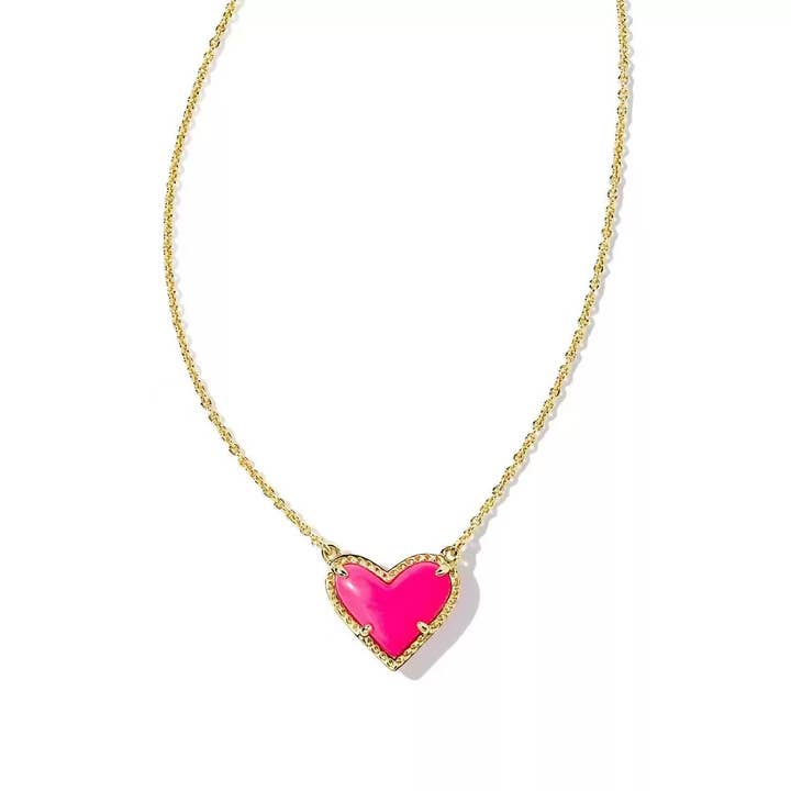 Cute Drop and Dangle Pink Heart Dainty Necklace for Women for wholesale by Purple Myrtle