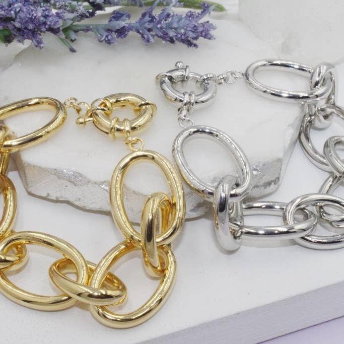 Chunky stora & små ovala länk kedja armband för wholesale av Cherie by Cherie