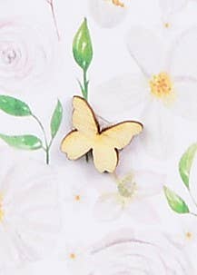 Lil's Cards - Vendita all'ingrosso Biglietti di auguri generici - Carta regalo Fiori Bianchi - Farfalla in legno1