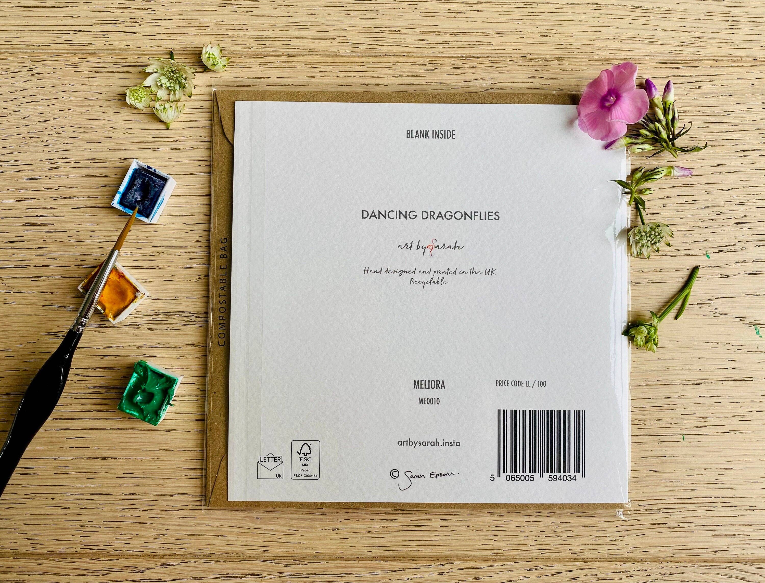 Sarah Epsom - Wholesale Everyday Greeting Card - Dragonflies'Dancing Dragonflies' Greeting Card - by Sarah Epsom1