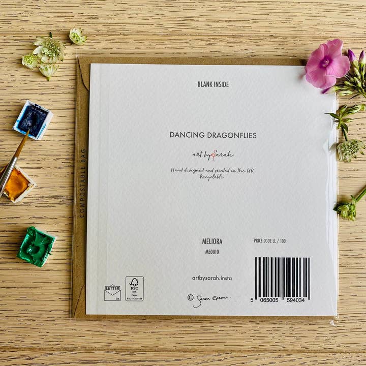 Sarah Epsom - Wholesale Everyday Greeting Card - Dragonflies'Dancing Dragonflies' Greeting Card - by Sarah Epsom1