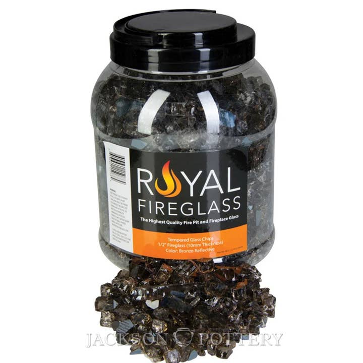 1/2 in. Fireglass in Jar - Bronze Reflective (4 Jars / Case) for wholesale by Jackson Pottery