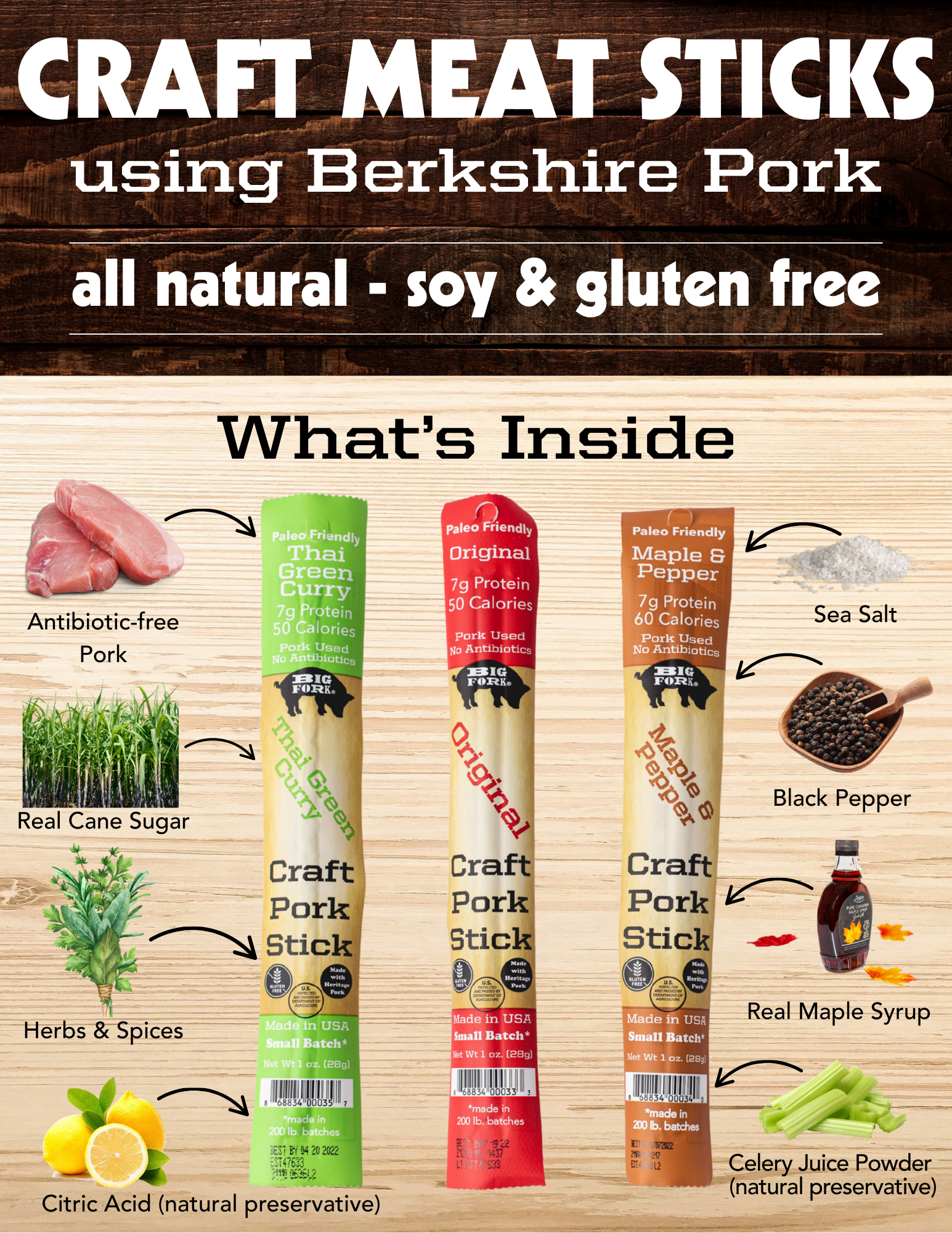 Big Fork – Großhandel Trockenfleisch – Handgemachte Schweinefleischsticks | Original | 100% Naturbelassen9