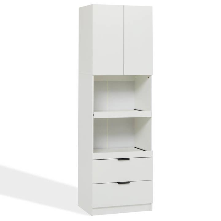 Vita köksskåp 2 dörrar 2 lådor 2 fristående skjutbara 59*45*200cm GHERU för wholesale av Urban Meuble