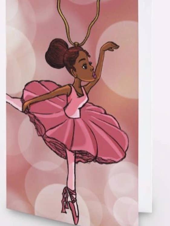 Ballerina Ornament Greeting Card for wholesale by iART Productionsj LLC
