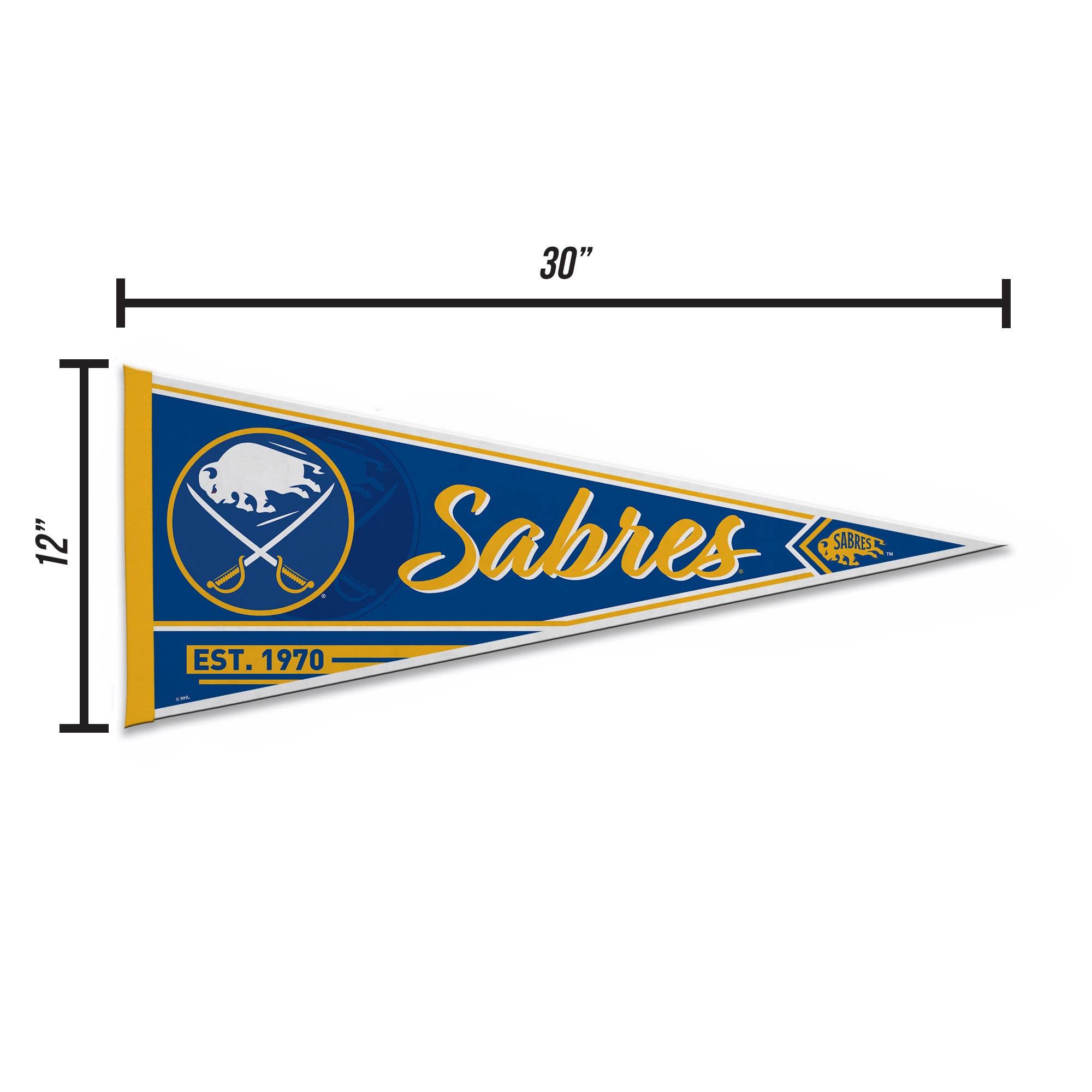 Rico Industries - Wholesale Flag - NHL Hockey Buffalo Sabres Classic Soft Felt 12X30 Pennant4