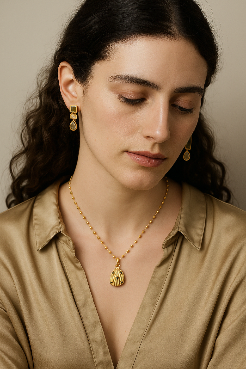 Isabel Lamadrid - Wholesale Pendant/Charm Necklace - SCARAB Necklace Peridots3