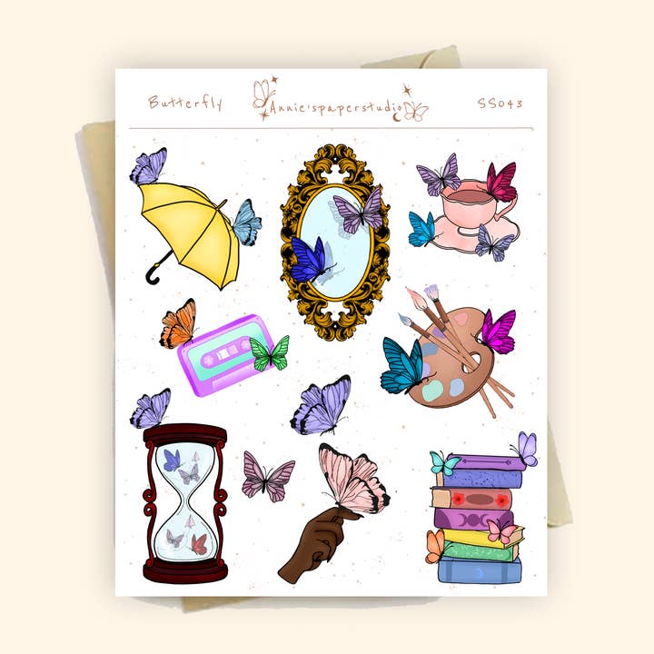 Lámina de pegatinas estéticas con forma para venta al por mayor de Annie's paper studio