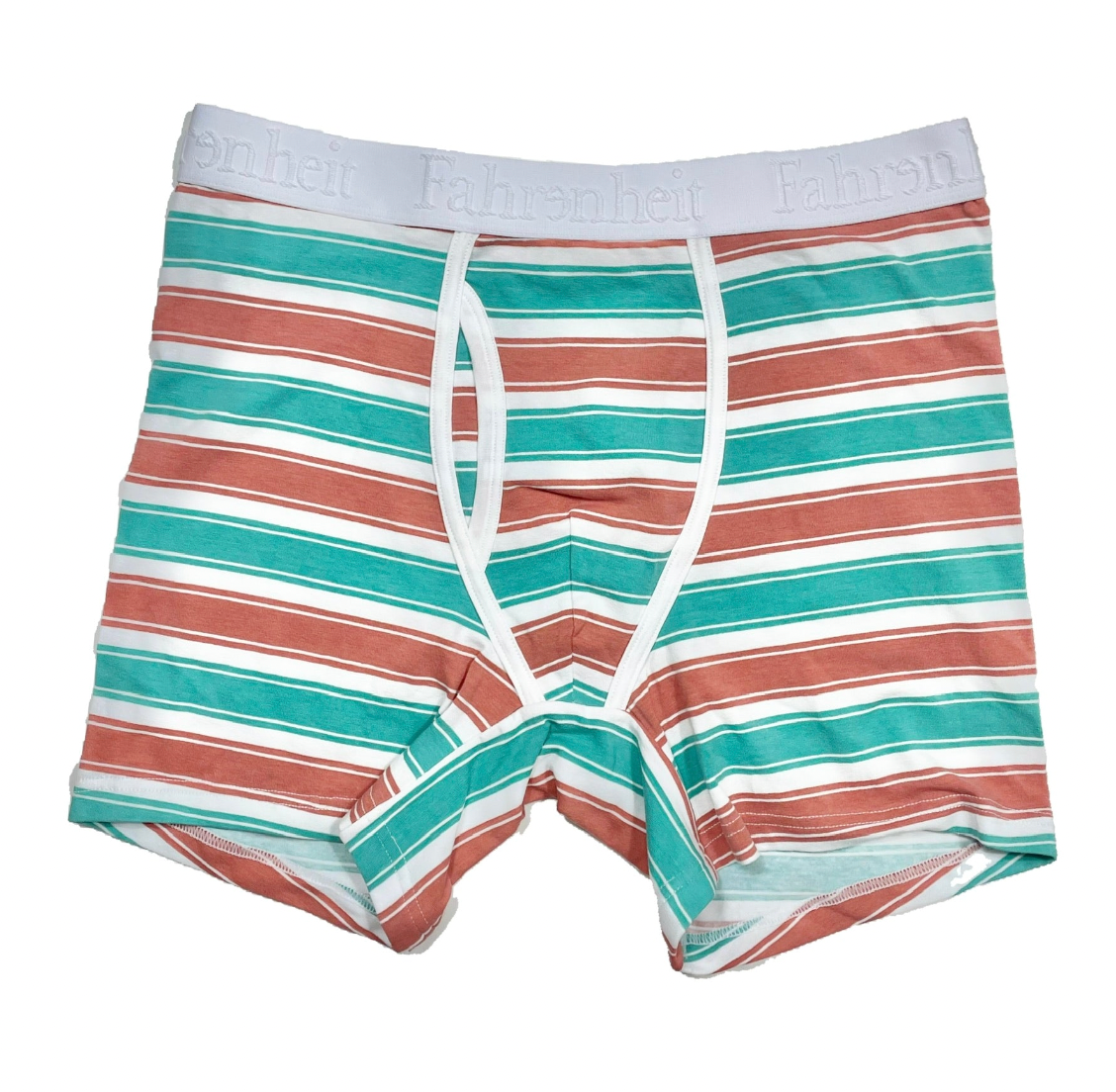 Fahrenheit – Roupa interior - Homem por atacado – Boxer Brief/Roupa interior masculina Coral & Green Stripe Algodão1