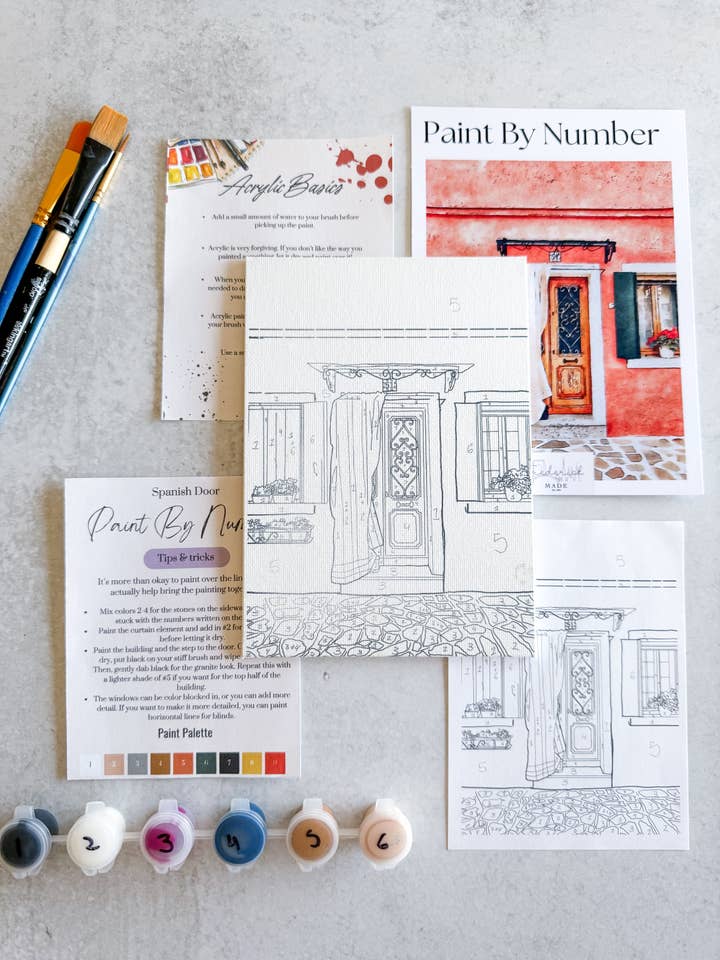 Spanish Door Mini Paint By Number for wholesale by Frederick Made
