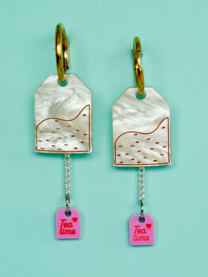 Tea Bag Hoop Earrings for wholesale by Cuteryko