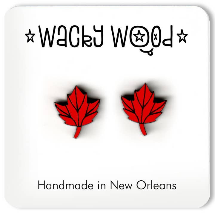 Fall Leaf Earrings, Leaf Earrings, Fall Earrings for wholesale by Wacky Wood