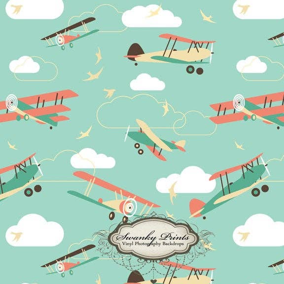 SALE/ Op voorraad/ KLAAR om 5ft x 5ft Vintage vliegtuigen te verzenden voor wholesale door Swanky Prints