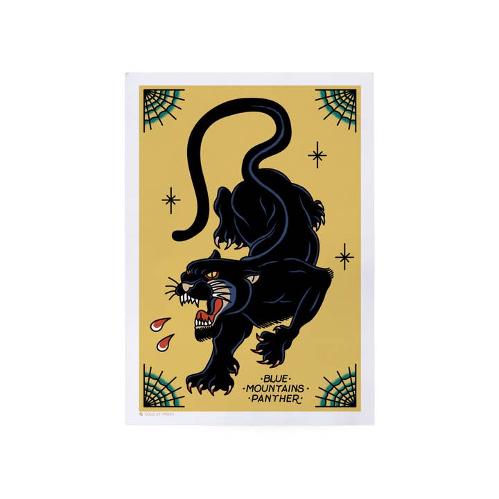 Blue Mountains Panther Flash kunsttryk for engroshandel hos Gold St. Press