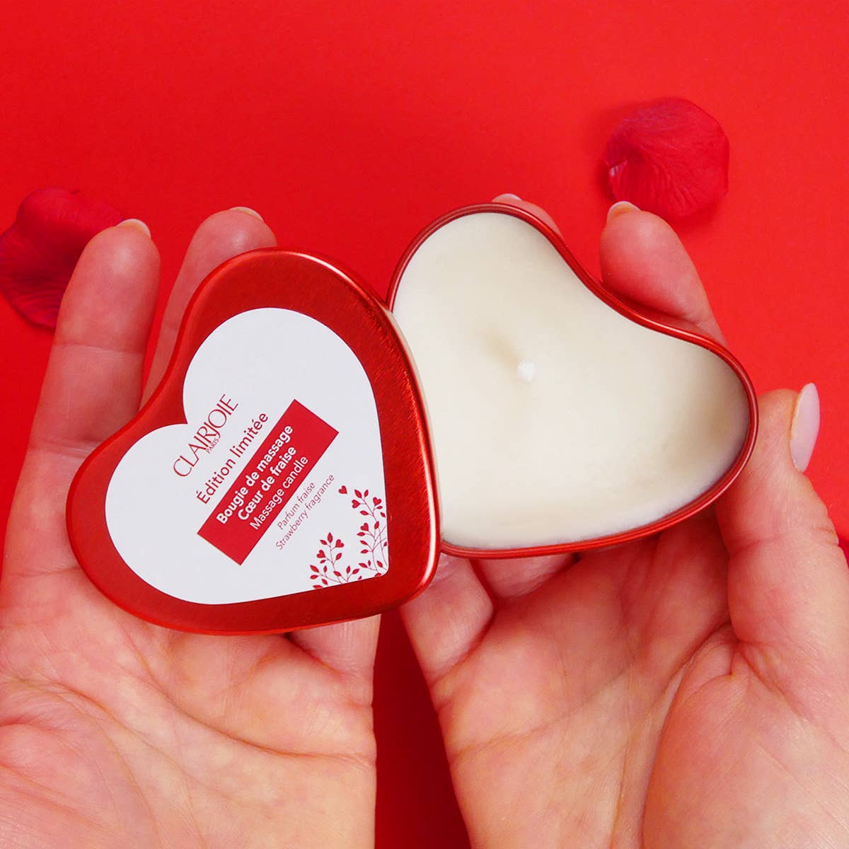 Clairjoie - Wholesale Body Balm/Butter - Edible Massage Candle Strawberry Heart - Valentine's Box8