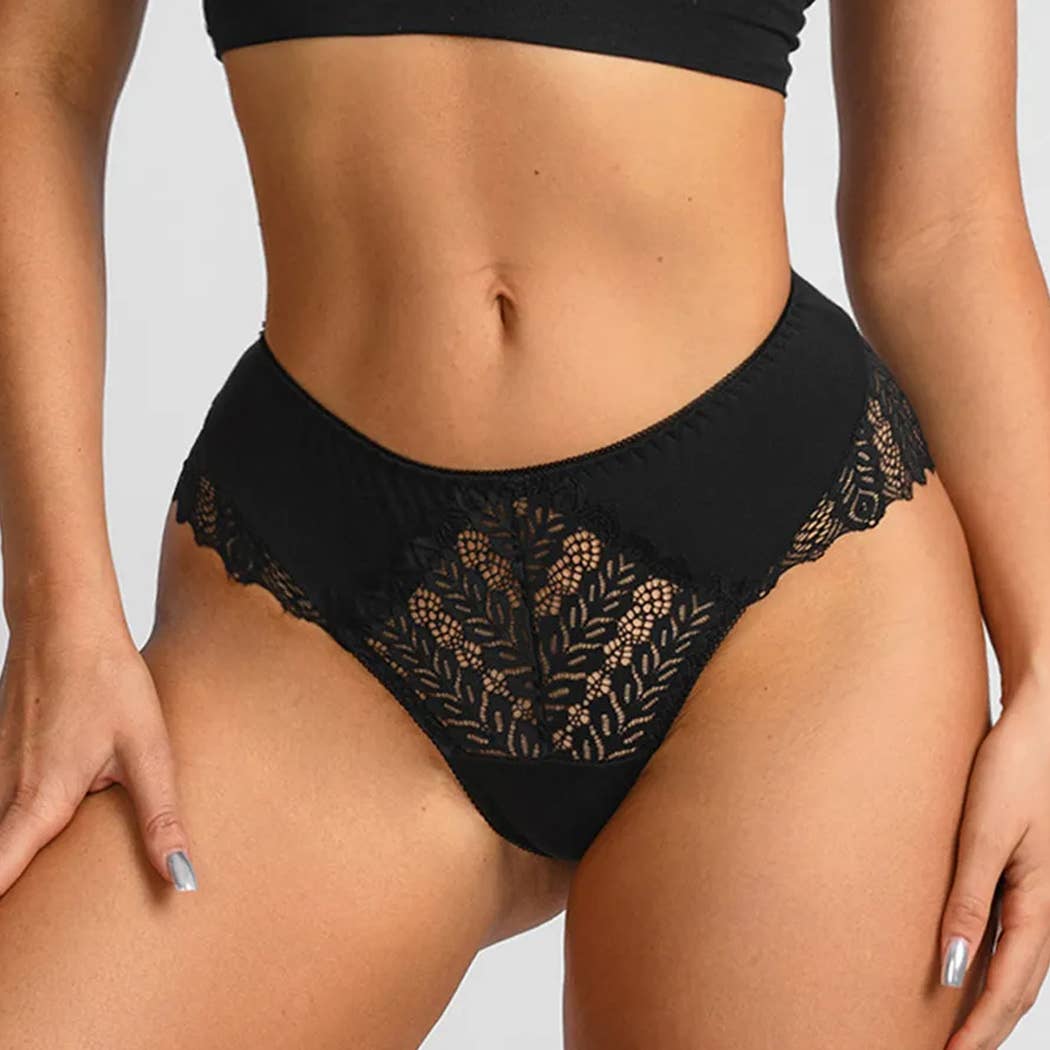Curvy Fix - Wholesale Underwear - Women's - Lace Brazilian Panties With Medium Rise3