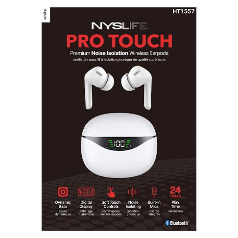 True Wireless Pro Touch Wireless Earpods 12ct Counter Display for wholesale by NYSLIFE