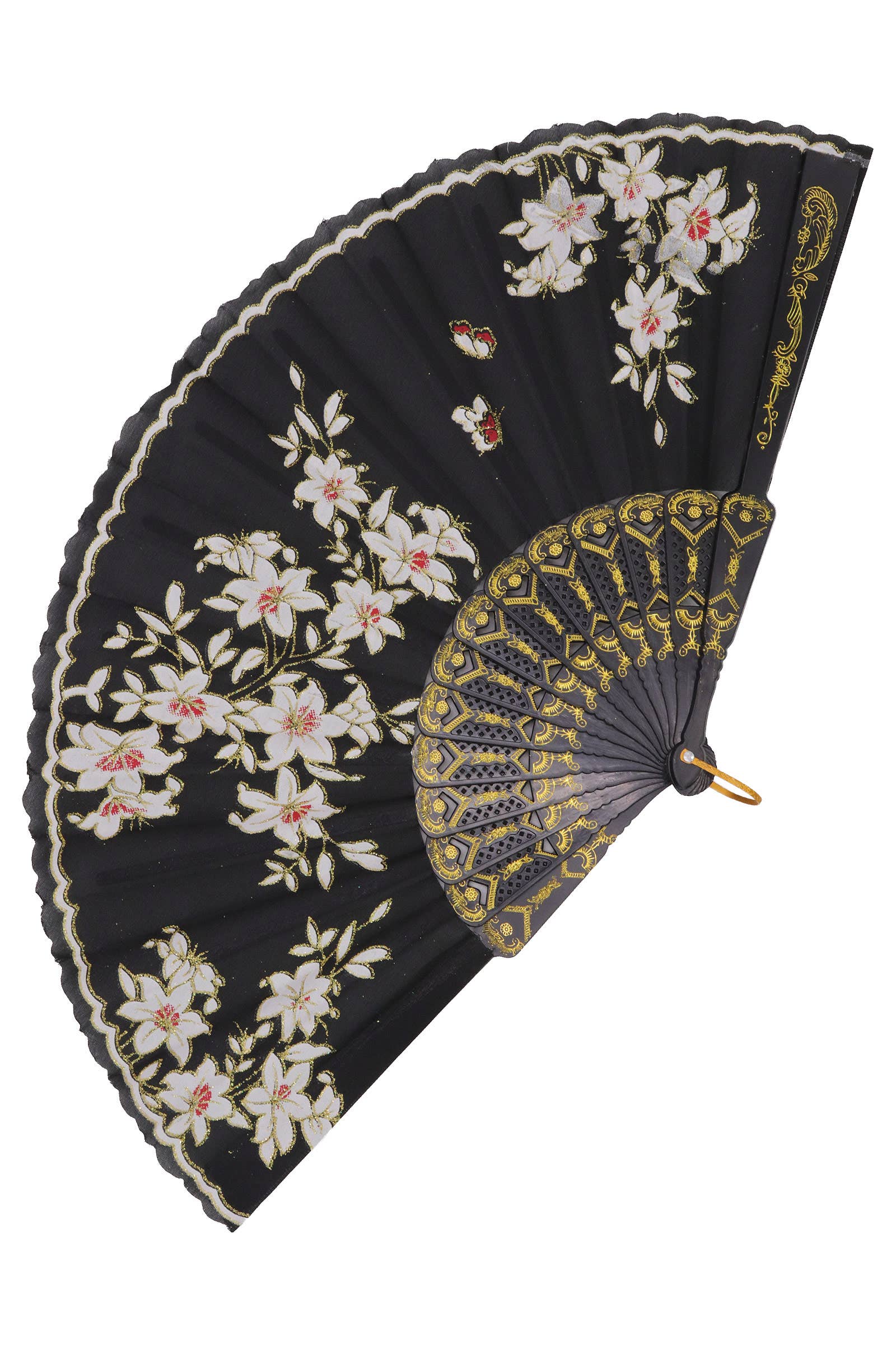 ASSORTED Butterfly Floral Gauzy Hand-held Folding Fan for wholesale on Faire6