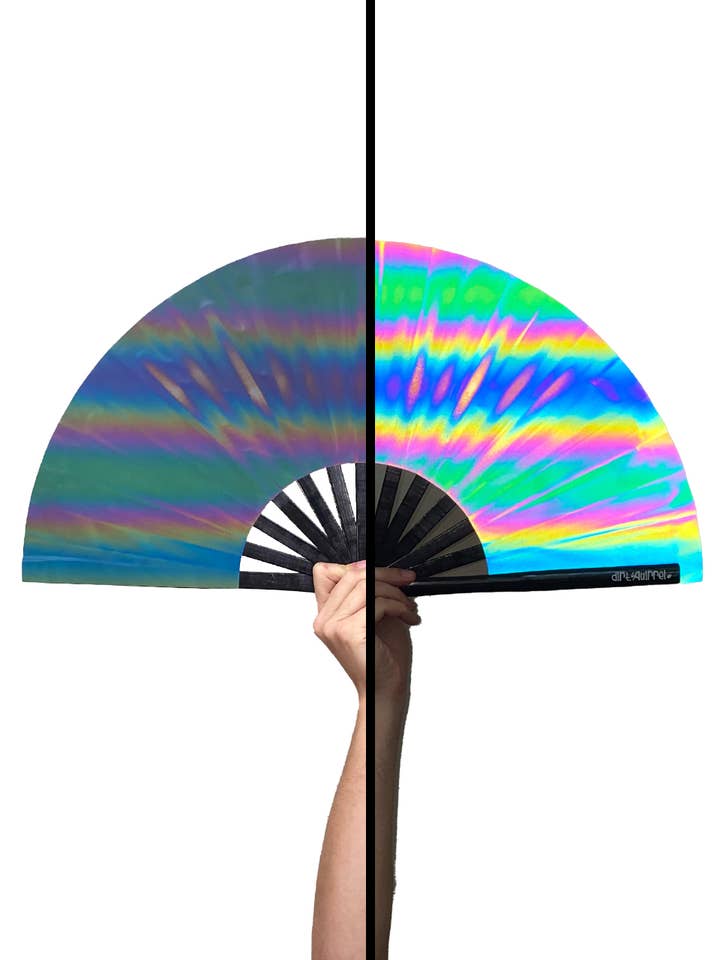 Reflective Rainbow Fan for wholesale by Dirt Squirrel Apparel
