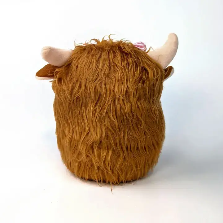 iconic mi - Vente Peluche – enfant et bébé - Vache Highland avec Fleur de Marguerite Rouillée2