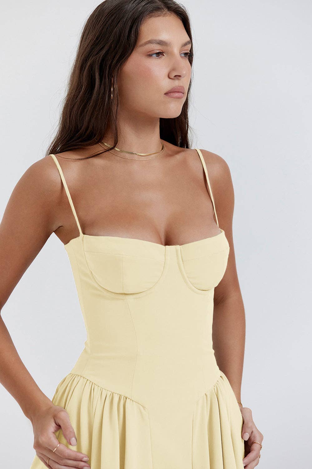 Sweetkama - Wholesale Dress - Women's - String Shoulder Solid & Floral Ladies Dress 2552820