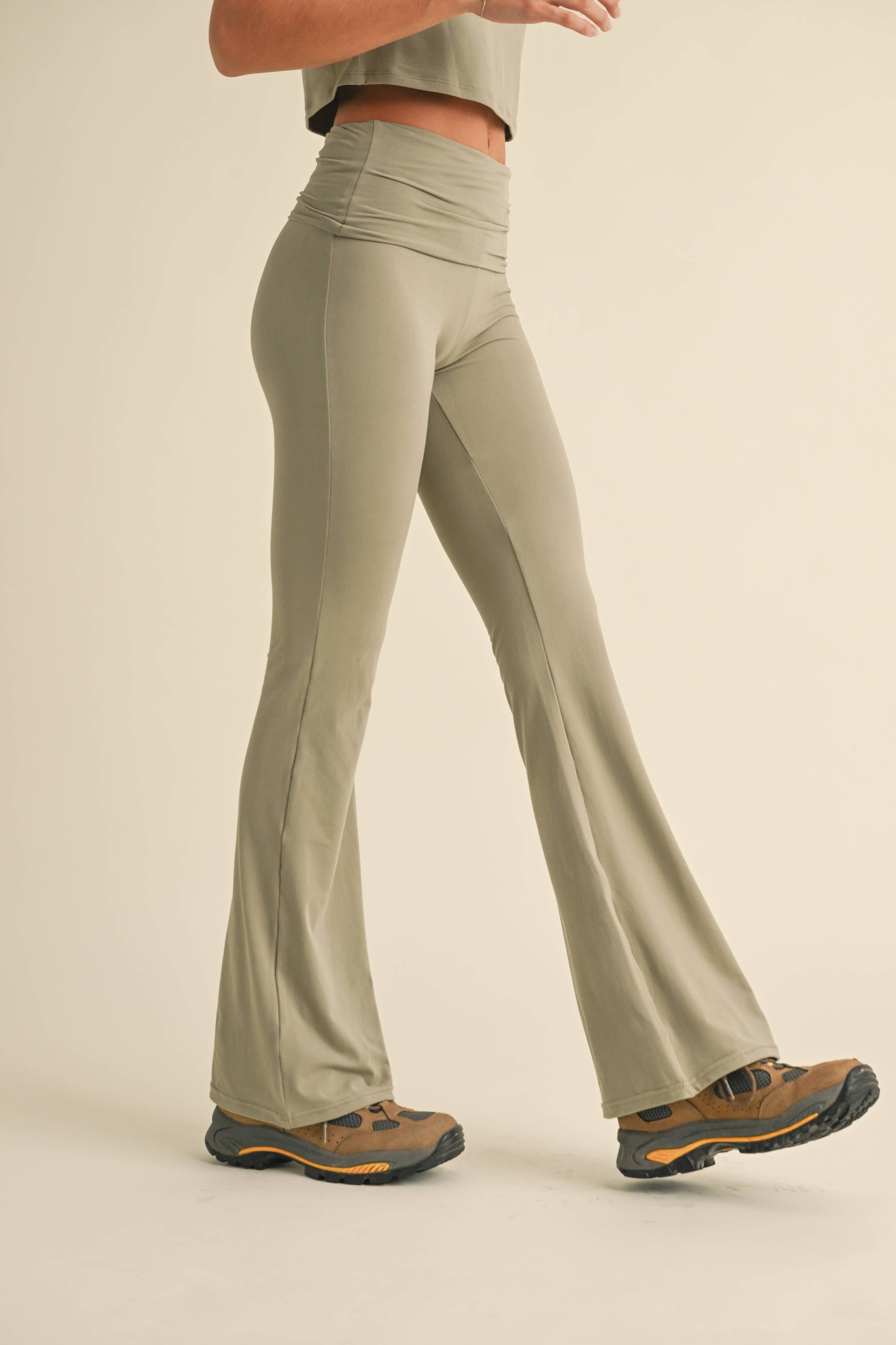 KIMBERLY C - Wholesale Pants - Women's - Soft Knit Foldover Flare Pants12