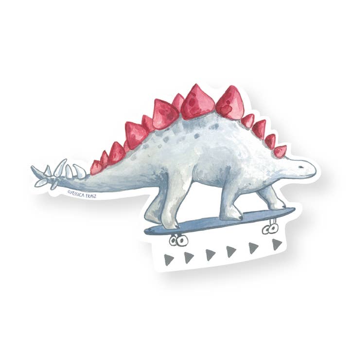 Skater Dinosaur Sticker for wholesale by Jessica Frasz Studio