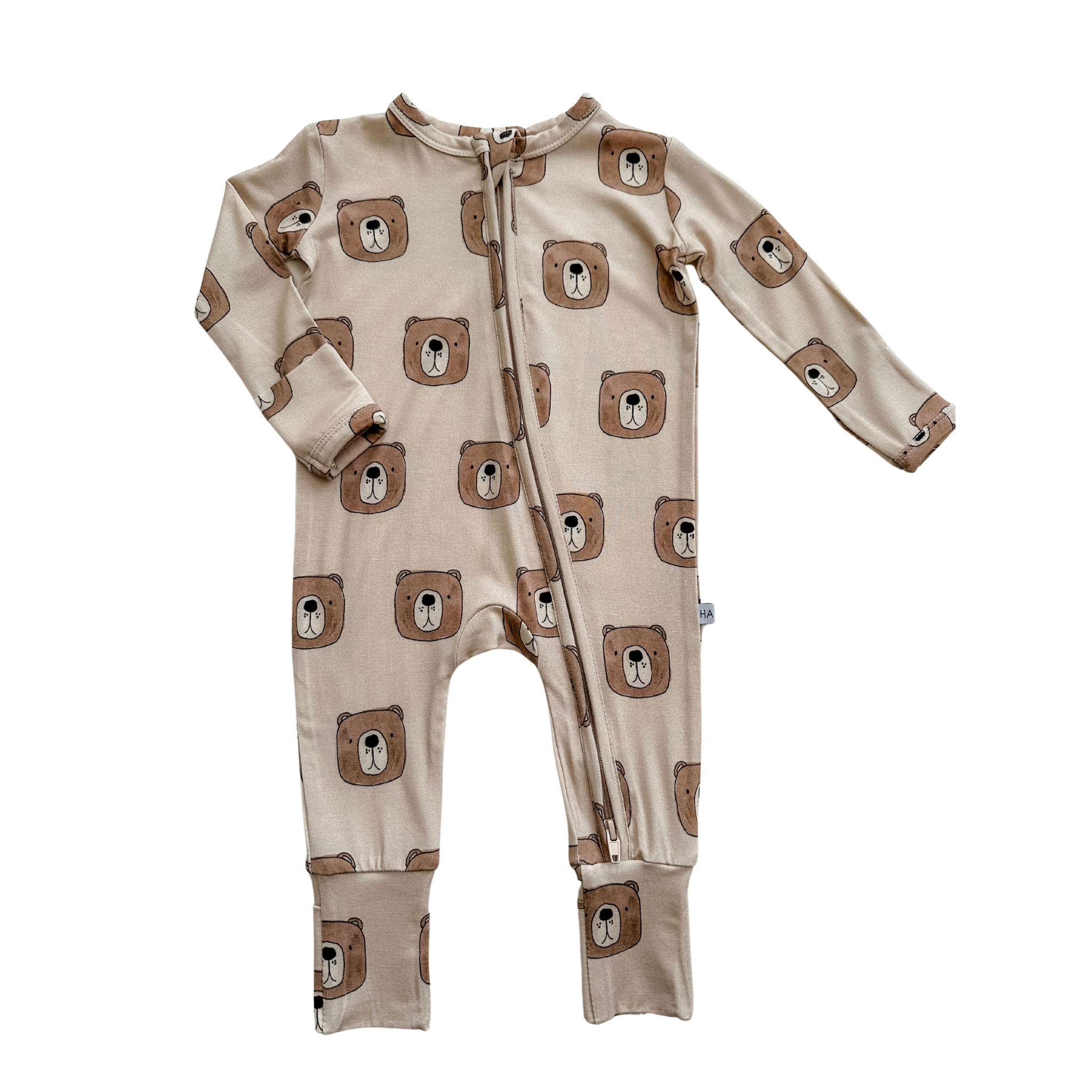 Harp Angel Boutique - Wholesale Jumpsuit - Baby - Zipper Romper - Brown Bear1