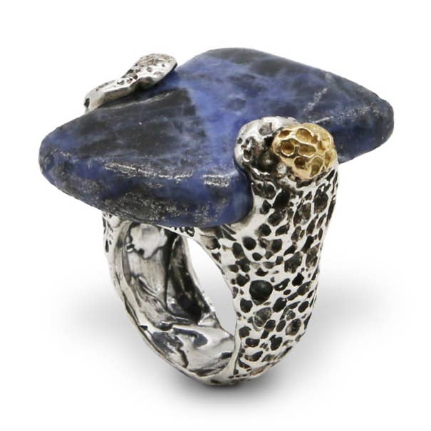 Maxi ring i 925 sølv, bronze og halvædelsten (AR075b) for engroshandel hos Mandile Gioielli