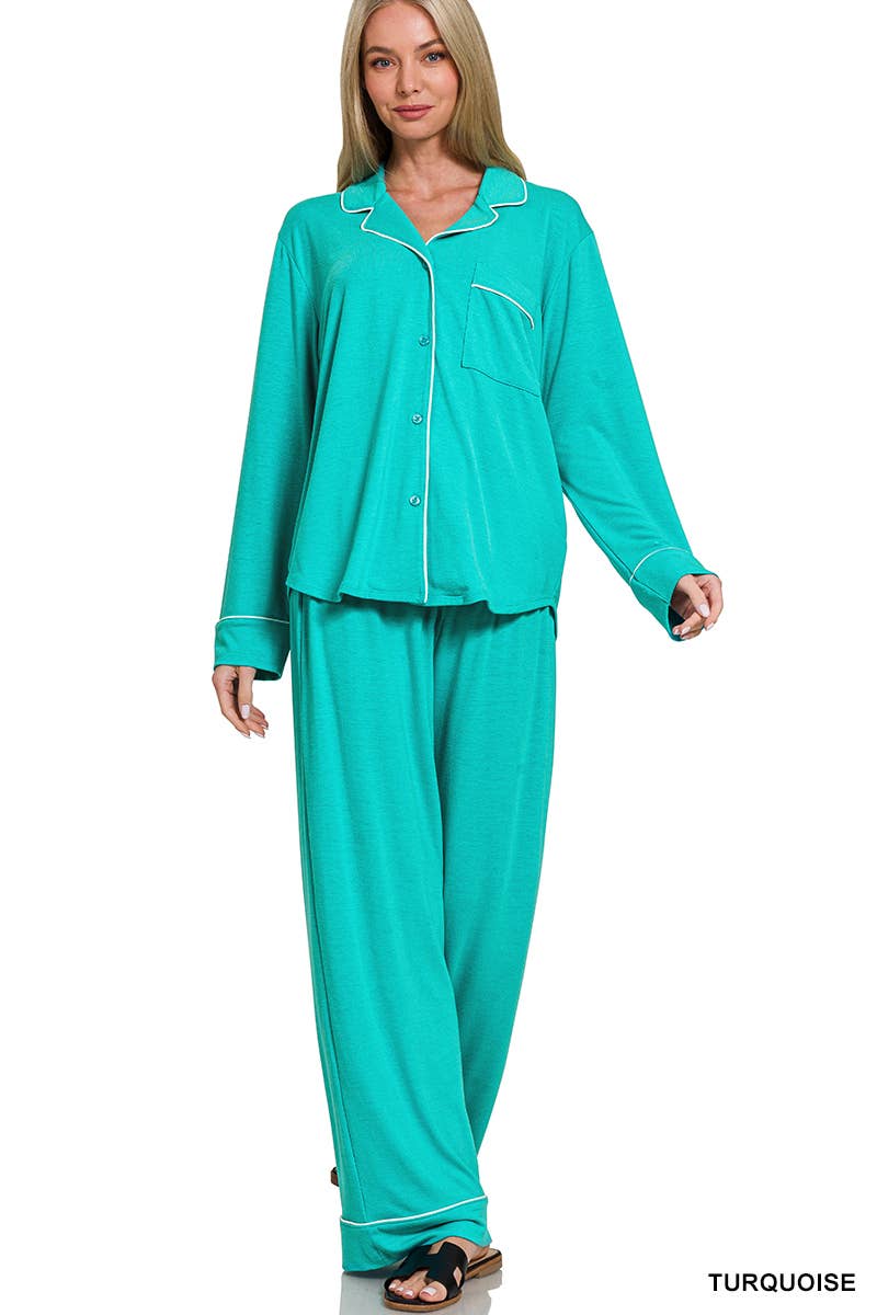 42POPS - Wholesale Lounge Set - Women's - ..._ SI-26598 Button Down Shirt And Pants 2 Piece Pajama Set16