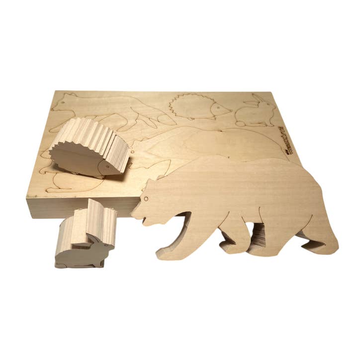 Lindenschnitzholzprojekt heimische Waldtiere zum Sägen und Schnitzen für den Großhandel von Die Werkkiste