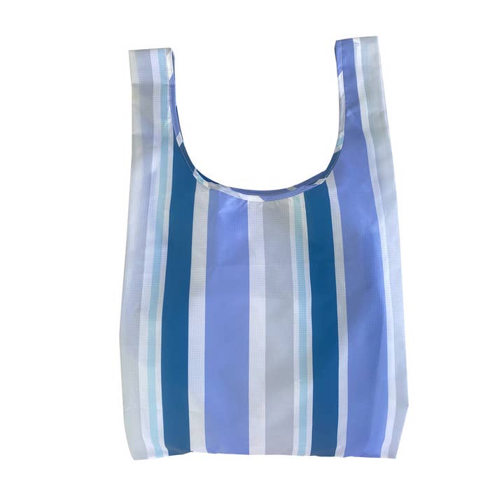 Blue & White Stripe Hamptons - Foldable Shopper Bag for wholesale by Hello Weekend