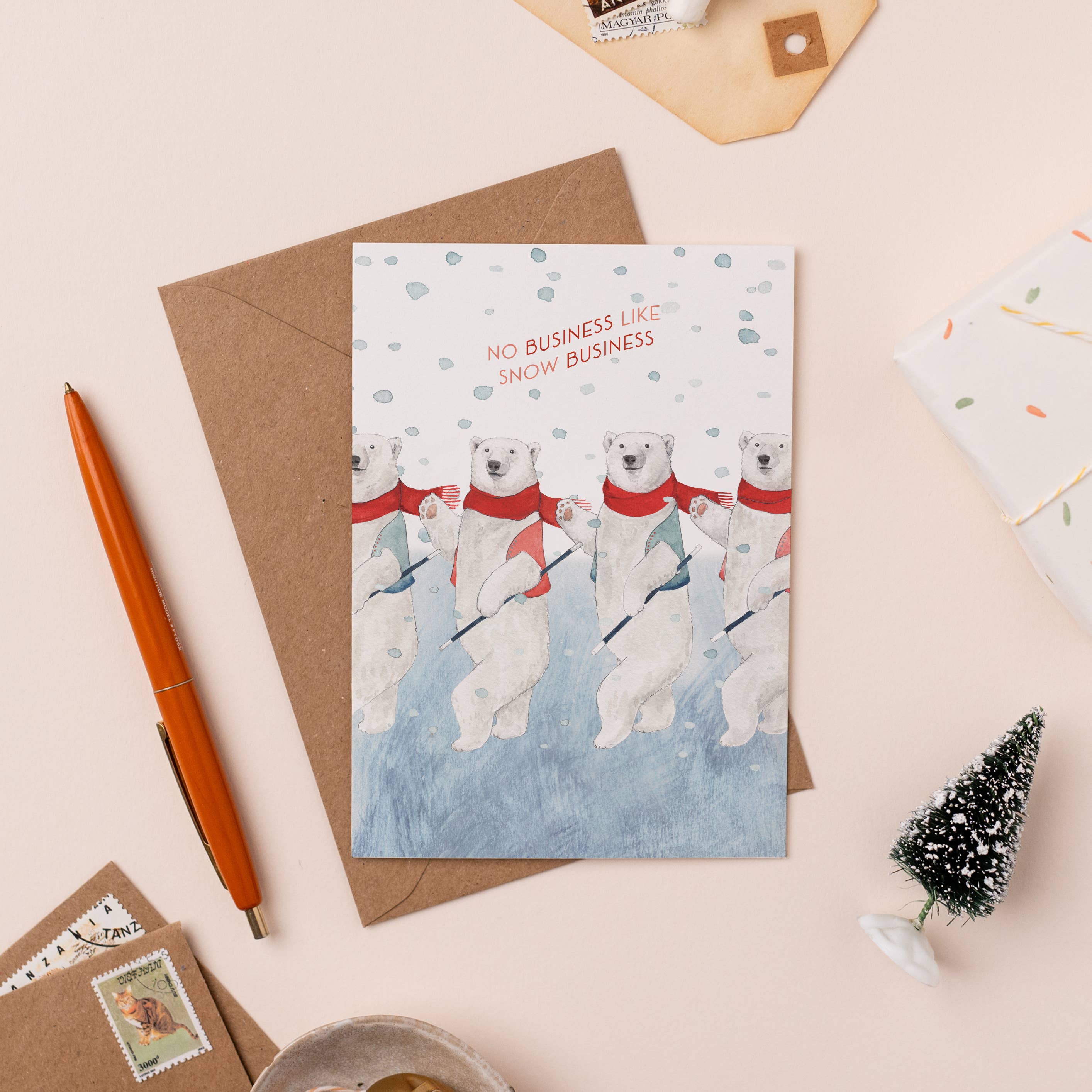 Mister Peebles – wholesale Christmas card – Snow Business Christmas Card 4 Pack1