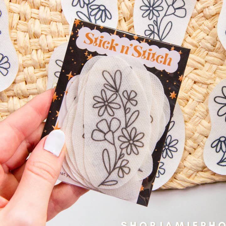 Stick and Stitch Pack | Floral Embroidery | Water Soluble for wholesale by Shop Jamie Photo