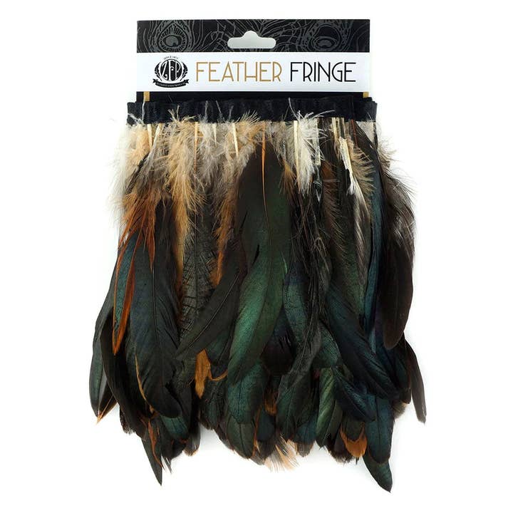 Zucker Feather Products – Großhandel Bastelzubehör – Halbbronze-Irid Coque Fringe Natural1
