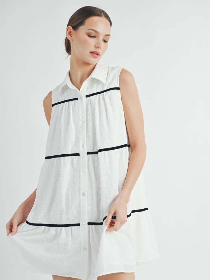 AIBLEE - Vente Robe – femme - Robe évasée boutonnée - Sans manches2