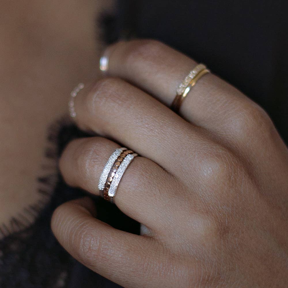 Christina Kober Designs - Wholesale Band/Stacked Ring - NARROW RING | diamond dusted2