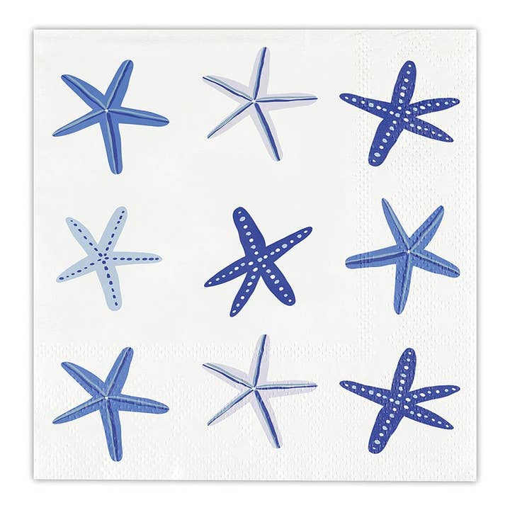 Beverage Napkins - Starfish - 20ct for wholesale by Slant Collections by Creative Brands