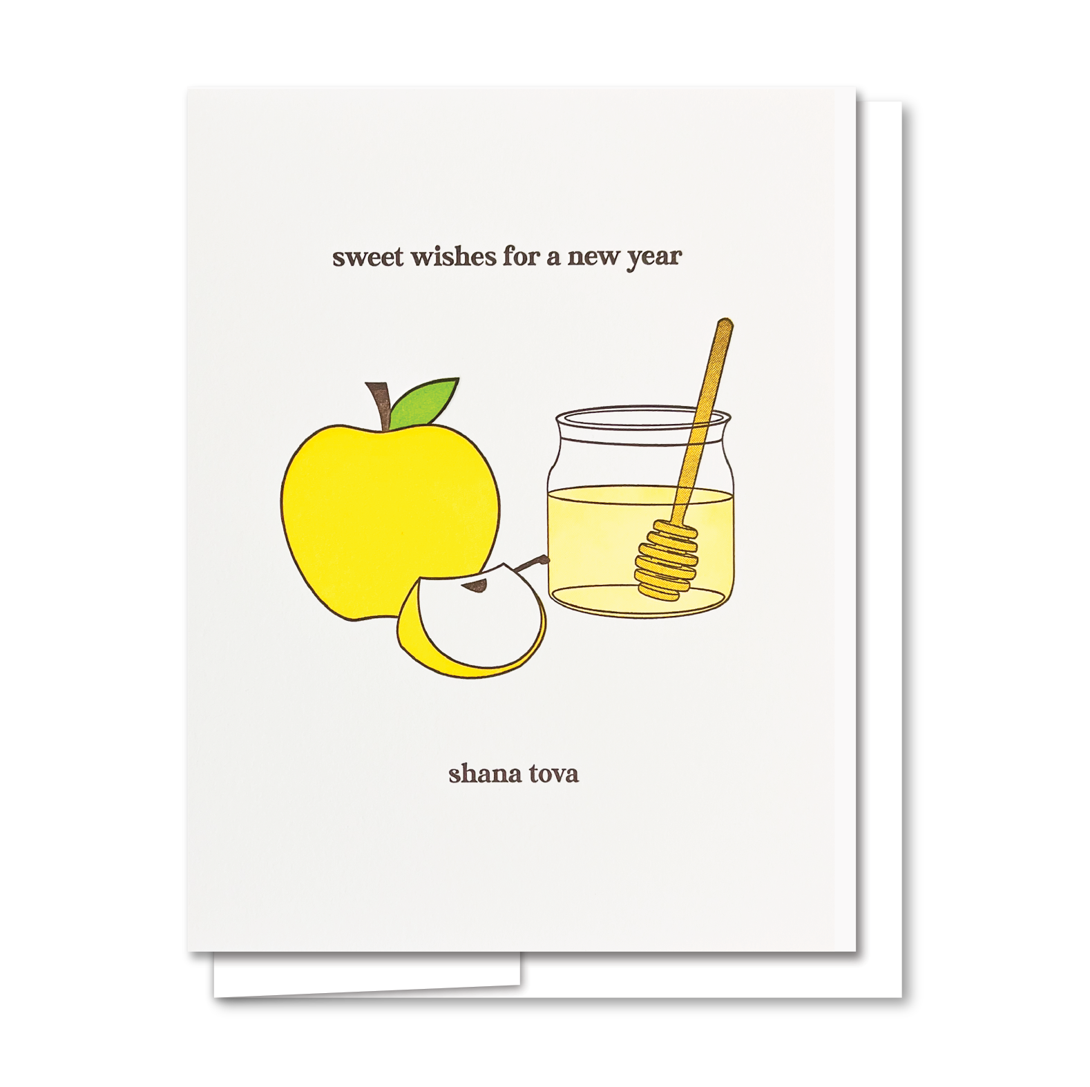 Quick Brown Fox Letterpress - Wholesale Rosh Hashanah-kaartje - Rosh Hashanah - Boekdruk Rosh Hashanah-kaart0