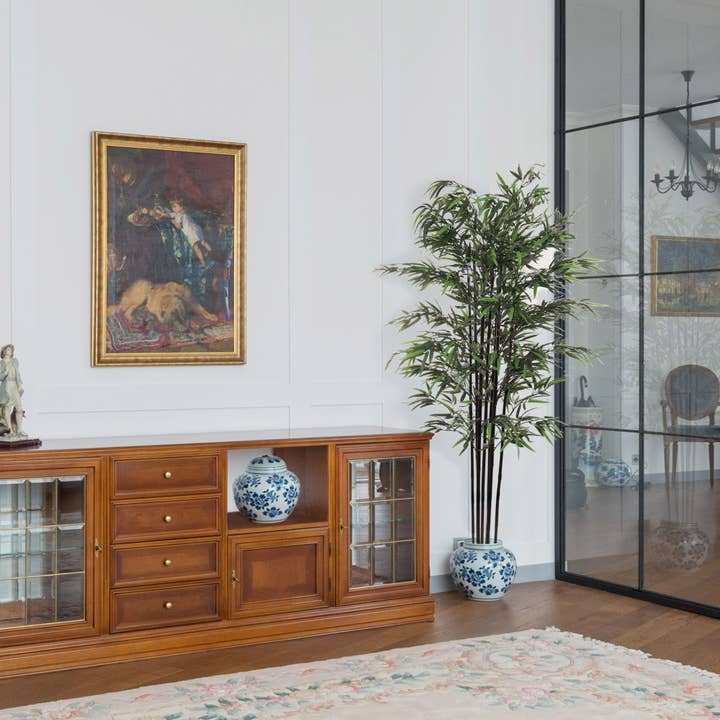 Larksilk - Venta al por mayor Plantas artificiales - Árbol de bambú negro artificial de 1,8 m en maceta negra para decoración interior