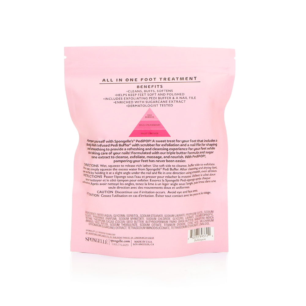 Spongellé | Valentines Day Gifts | Easter Gifts - Wholesale Nail File - Bubblegum PediPOP Pedi Buffer & Nail File | Wellness Gifts4
