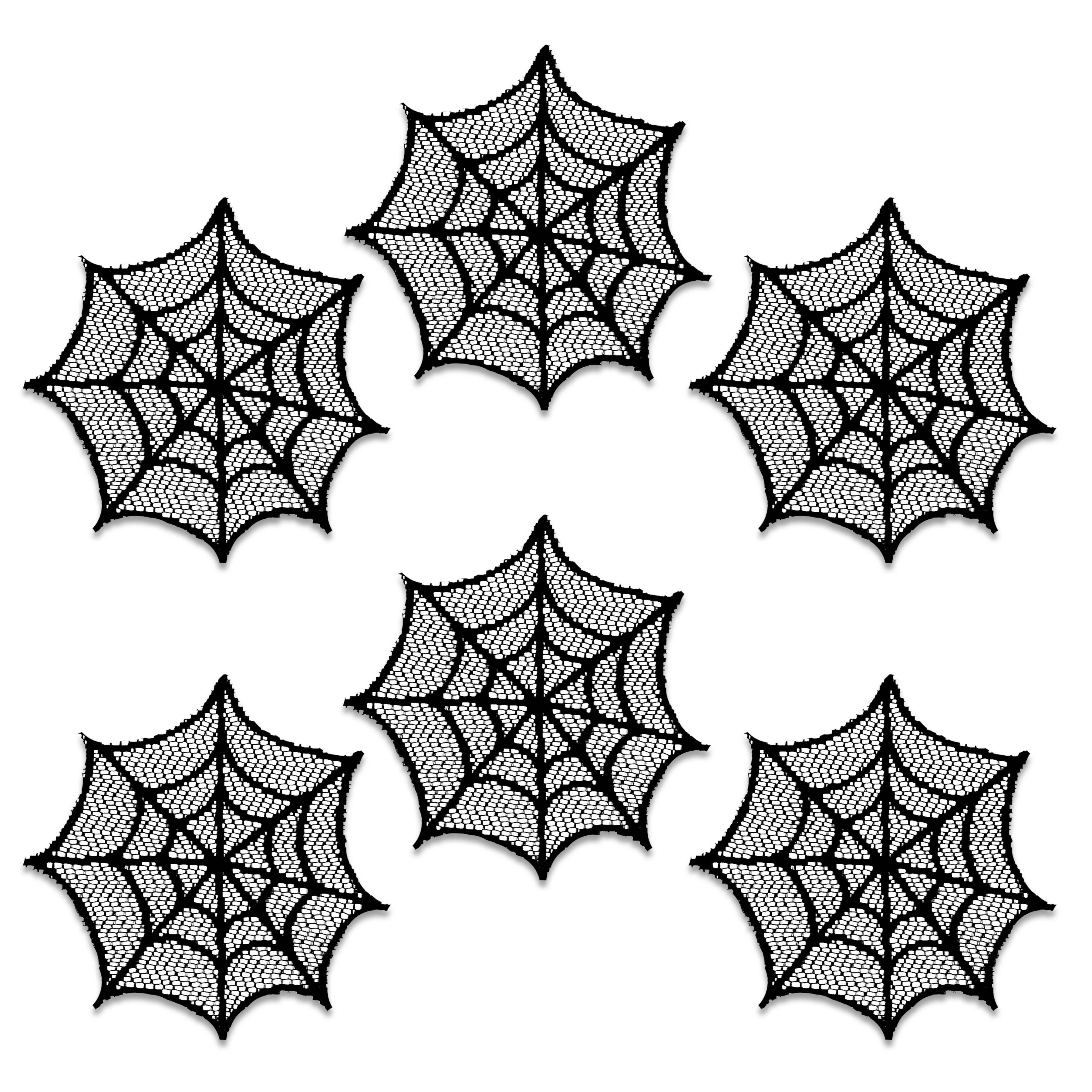 Heritage Lace - Wholesale Doily - Halloween Spider Web 6 in Round Black Lace Doily Set of 61
