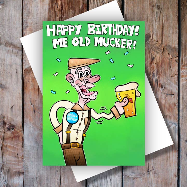 Carte d'anniversaire pour mon vieux pote pour la vente par Black Country Cards