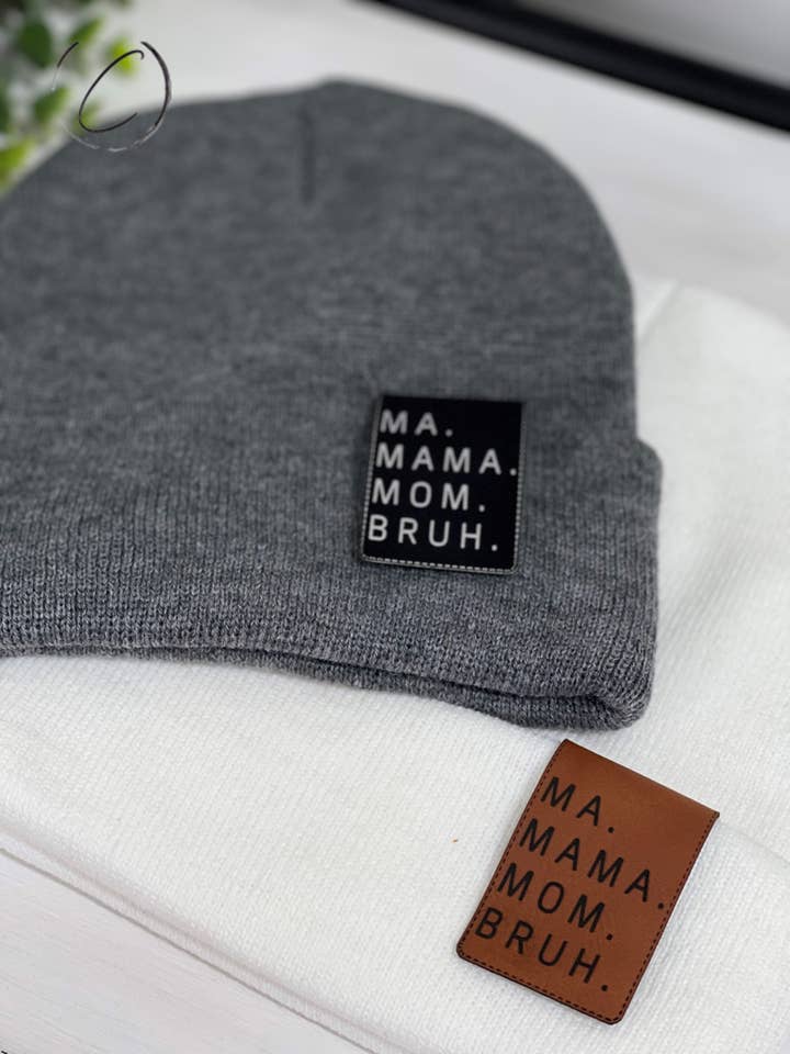 Ma, Mama, Mom, Bruh Cuff Patch Beanie for wholesale by CMD Wholesale