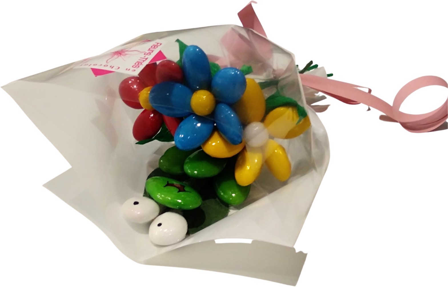 Fleurs-Thés en chocolat – wholesale Chokladtäckta godisar – Liten prästkrage i chokladdragerade mandlar10